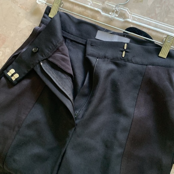 PNK casual black high waisted tuxedo trousers pants two tones black size S wool - Picture 8 of 14